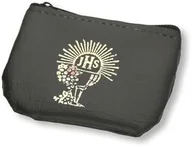 Różańce - Etui na różaniec - EKO skórka, czarne, IHS na zamek - miniaturka - grafika 1