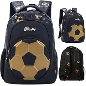 Plecaki szkolne i tornistry - Plecak Szkolny Tornister Football Złota Piłka Nożna Dla Chłopca Soccer - miniaturka - grafika 1