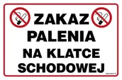 Tablice BHP - NC108 ZAKAZ PALENIA NA KLATCE SCHODOWEJ, PN - PŁYTA PCV 1MM; (600X400MM) - miniaturka - grafika 1