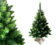Choinki - Choinka sztuczna Sosna Diamentowa Zielona Premium 100 cm stojak juta w zestawie - miniaturka - grafika 1