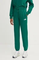 Spodnie damskie - The North Face spodnie dresowe bawełniane Essential Jogger kolor zielony gładkie NF0A8A6KNL11 - miniaturka - grafika 1