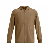 Kurtki męskie - Męska kurtka wiatrówka Under Armour UA Vibe Woven Windbreaker - brązowa - miniaturka - grafika 1