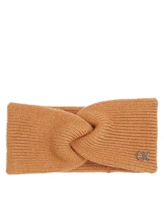 Calvin Klein Opaska materiałowa K60K612591 Brązowy - Czapki damskie - miniaturka - grafika 1