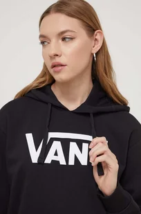 Vans bluza damska kolor czarny z kapturem z nadrukiem - Bluzy damskie - miniaturka - grafika 1