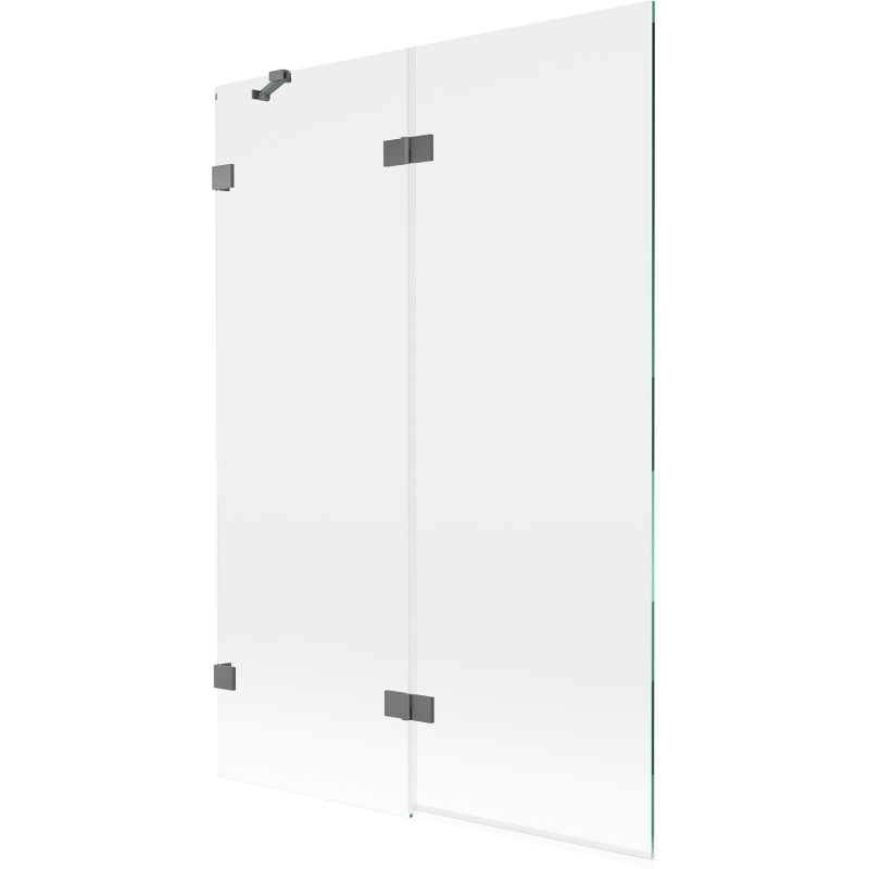 Mexen Lunar parawan nawannowy 2-skrzydłowy lewy 120 x 150 cm, transparent, gun metal - 897-120-100-95-00-L