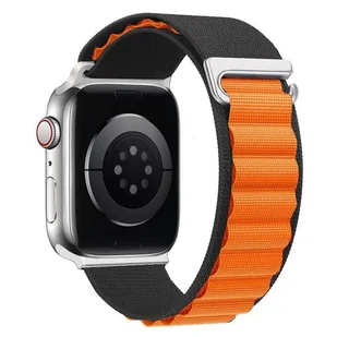 opaska pasek bransoleta NYLON PRO Apple Watch 1/2/3/4/5/6/7/8/9/10/Ultra 1/2/SE 42/44/45/46/49mm czarno pomara��czowa - Akcesoria do smartwatchy - miniaturka - grafika 1