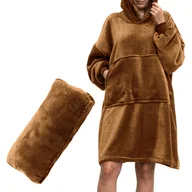 Księgarnia OUTLET - Bluzair Koco Bluza Oversize z Kapturem Toffee 4w1 - miniaturka - grafika 1