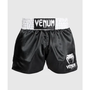 Venum Spodenki Muay Thaï Classic Shorts White/Black Gold - Spodnie sportowe męskie - miniaturka - grafika 1