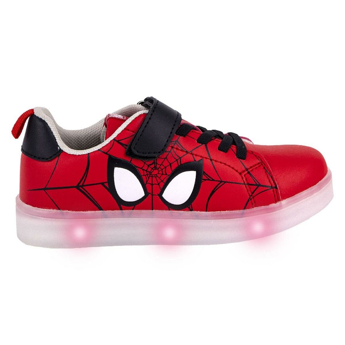 Kalosze z rzepami LED Spiderman czerwone - 32
