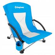 Meble turystyczne - KingCamp Krzesło kempingowe , z niskimi nogami i oddychającym oparciem z siatki, niebieski (6927194753441) - miniaturka - grafika 1