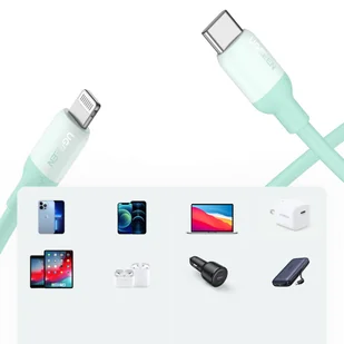 Ugreen kabel do szybkiego ładowania USB Typ C - Lightning (certyfikat MFI) chip C94 Power Delivery 1m zielony (US387 20308) - Kable USB - miniaturka - grafika 7
