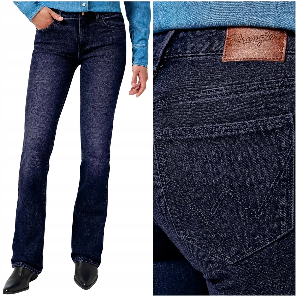 Wrangler Bootcut Iron Ore rozszerzane damskie spodnie jeansowe W30 L32