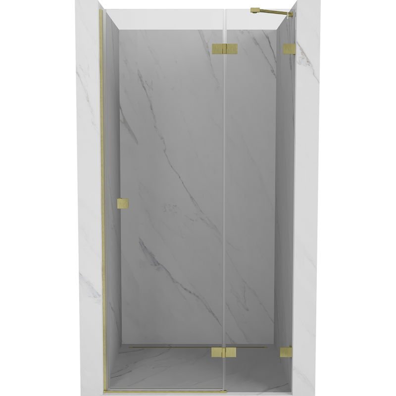 Mexen Lunar drzwi prysznicowe uchylne prawe 125 cm, transparent, złote szczotkowane - 834-125-000-55-00-P