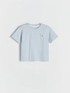 Bluzki dla niemowląt - Reserved - Bawełniany t-shirt - jasnoniebieski - miniaturka - grafika 1