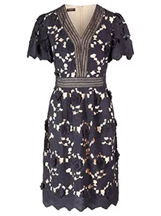 ApartFashion Sukienka damska z koronką, granatowo-morelowa, normalna, granatowy, 44 - Sukienki - miniaturka - grafika 1