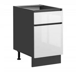 Szafka kuchenna z szufladą, Dalia, 60x56x87 cm, biały, grafit, połysk - Szafki kuchenne - miniaturka - grafika 1