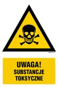 Systemy ekspozycyjne i znaki informacyjne - JA009 OSTRZEŻENIE PRZED SUBSTANCJAMI TOKSYCZNYMI, PN - PŁYTA PCV 1MM; (500X750MM) - miniaturka - grafika 1
