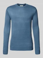 Swetry męskie - Sweter o kroju regular fit z prążkowanej dzianiny - miniaturka - grafika 1