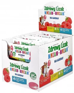 Starpharma Zdrowy lizak NA GARDŁO Mniam-Mniam b/c display 40szt (łezka) 5907763674187 - Gumy do żucia, lizaki, dropsy - miniaturka - grafika 2