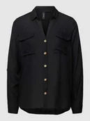 Koszule damskie - Bluzka koszulowa z nakładanymi kieszeniami z patką na piersi model ‘BUMPY’ - miniaturka - grafika 1