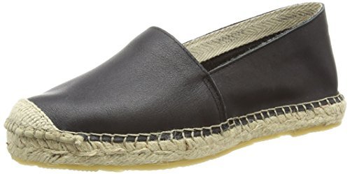 SELECTED FEMME Sfmarley Leather espadryle damskie, czarny - czarny Black - 40 EU
