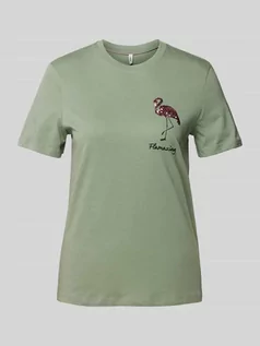 Koszulki i topy damskie - T-shirt o kroju regular fit z cekinami model ‘KITA’ - grafika 1