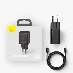 Baseus Super Si 1C szybka ładowarka USB Typ C 20W Power Delivery + kabel USB Typ C - Lightning 1m czarny (TZCCSUP-B01) - Kable USB - miniaturka - grafika 20