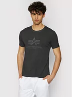 Koszulki męskie - Alpha Industries T-Shirt Basic T Oildye 116515 Czarny Regular Fit - miniaturka - grafika 1