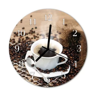 Zegar ścienny okrągły Filiżanka kawy - Naklejki na drzwi i meble - miniaturka - grafika 1