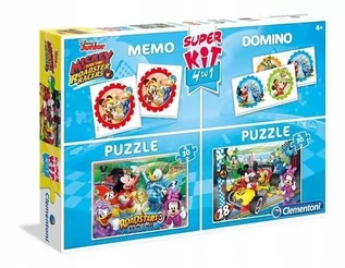 Puzzle - Clementoni SUPER KIT PUZZLE 2x30 + MEMO + DOMINO MICKEY AND THE ROADSTER RACERS - grafika 1