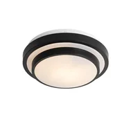 Lampy sufitowe - QAZQA Lampa sufitowa zewnętrzna czarna z białą 25 cm IP44 - Walden - miniaturka - grafika 1