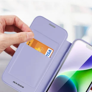 Etui iPhone 15 magnetyczny pokrowiec MagSafe z klapką Dux Ducis Skin X Pro - fioletowy - Etui i futerały do telefonów - miniaturka - grafika 9