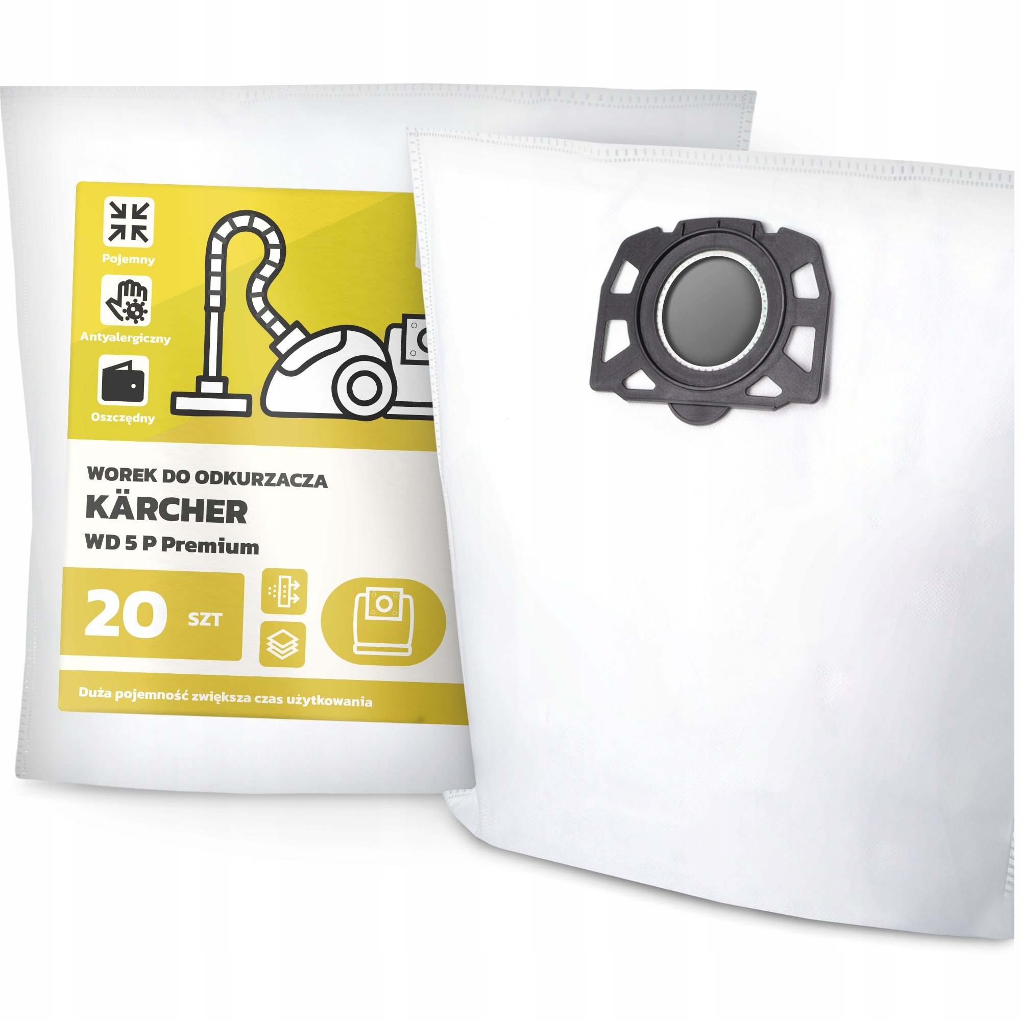 20x Worek do Odkurzacza Kärcher Wd 5 P Premium Syntetyczny Torba Worki D G9