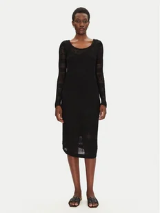 Morgan Sukienka dzianinowa 251-RMPIMA M Czarny Slim Fit - Sukienki - miniaturka - grafika 1