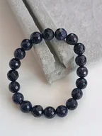 Bransoletki - GRANATOWA FASETOWANA BRANSOLETKA NA GUMCE NOC KAIRU POŁYSKUJĄCA 10mm - miniaturka - grafika 1