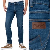 Spodnie męskie - Wrangler BRYSON SKINNY Desire RURKI CIEMNY DżINS W30 L32 - miniaturka - grafika 1