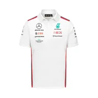 Odzież do sportów motorowych - Koszulka polo męska Team biała Mercedes AMG F1 2023 - miniaturka - grafika 1