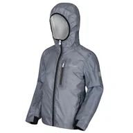 Kurtki i płaszcze dla chłopców - Regatta Unisex dzieci Hydroid' wodoodporne odblaskowe wykończenie z kapturem kurtki wodoodporne muszelki Szary Magnes 3XL - miniaturka - grafika 1