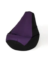 Pufy i podnóżki - Pufa worek sako GRUSZA czarny-fiolet XL 130x90 - miniaturka - grafika 1
