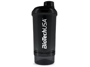 BioTech USA Shaker Wave+ Compact, czarno-biały, 500ml (+150ml) - Shakery barmańskie - miniaturka - grafika 1