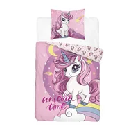 Pościel dla dzieci - Detexpol Pościel bawełniana młodzieżowa 160x200 różowa z jednorożcem Unicorn Time 5865 A Dream Collection - miniaturka - grafika 1