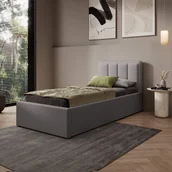 Łóżka - Łóżko tapicerowane z pojemnikiem SFG0143 90x200 Welur Szary #53 - miniaturka - grafika 1