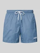 Kąpielówki męskie - Spodenki kąpielowe z nadrukiem z logo model ‘HAITI’ - miniaturka - grafika 1