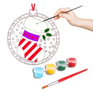 Zabawki kreatywne - Bombka Do Malowania Zawieszka Choinkowa Witrażowa Ozdoba Prezent Mikołajki - miniaturka - grafika 1