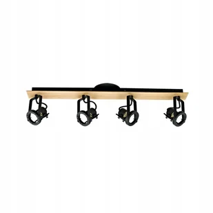 Listwa reflektorowa Technic czarna z drewnem 4 x - Lampy sufitowe - miniaturka - grafika 1