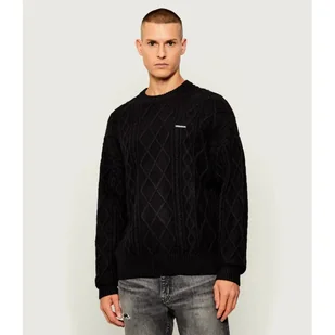 Guess Jeans Sweter Relaxed fit z dodatkiem wełny - Swetry męskie - miniaturka - grafika 1
