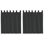 Zasłony - vidaXL Zasłony woalowe z zakładką na górze 2 szt. Czarne - miniaturka - grafika 1