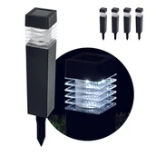 Lampy ogrodowe - Zestaw 4x lampa ogrodowa LED ELISA wbijana SOLARNA słupek 40cm barwa zimna - miniaturka - grafika 1