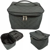 Kosmetyczki, organizery i kuferki - KOSMETYCZKA KUFEREK PODRÓŻNA DAMSKA MĘSKA ORGANIZER POJEMNA DUŻA SZARA - miniaturka - grafika 1