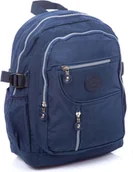 Plecaki - Granatowy Plecak turystyczny bardzo lekki materiałowy damski męski z kreszu Bag Street miejski - miniaturka - grafika 1